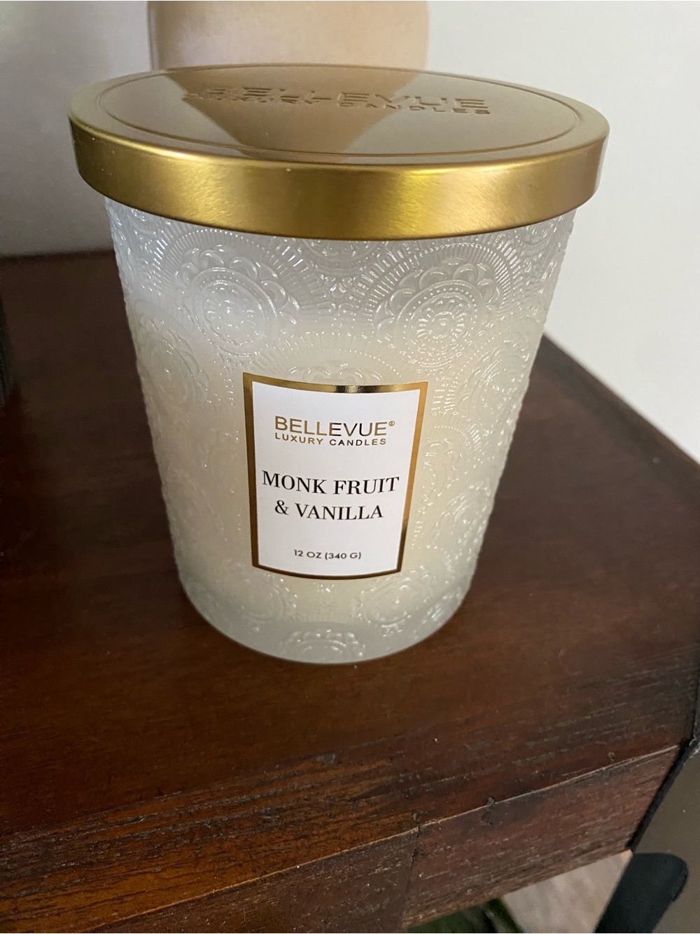 NEW Bellevue Luxury Candles Monk Fruit & Vanilla Double Wick 12 oz candle